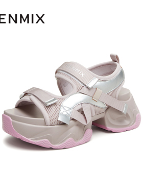 天美意老爹运动厚底凉鞋女外穿沙滩休闲凉鞋子新款KD028BL4