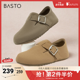 平跟女单鞋 百思图春夏季 简约通勤勃肯鞋 商场同款 BG196CM4 新款