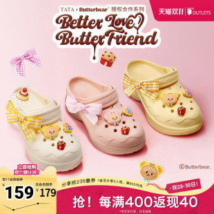 女夏季 拖鞋 休闲鞋 凉鞋 9RR04BH5 新款 TATA他她黄油小熊联名洞洞鞋