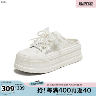 TATA 潮流板鞋 女新款 CM602BH5奥莱 他她春厚底时尚