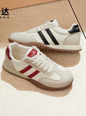 森达红色阿甘鞋女鞋春秋百搭芒果鞋德训鞋休闲鞋WPZ87CM4