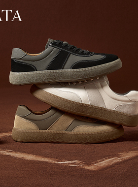 TATA他她厚底复古阿甘鞋男鞋休闲德训鞋小白鞋秋季新款VLZ01AM5