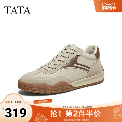 TATA他她鞋子男鞋2025新款冬德训鞋百搭休闲鞋厚底鞋子PGD01DM5