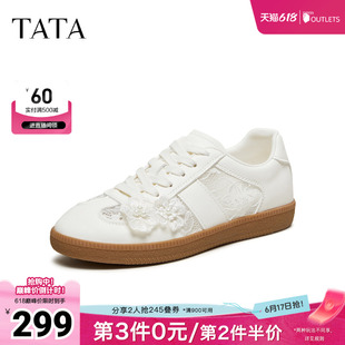 TATA他她女鞋2026夏季新款德训鞋透气休闲单鞋运动阿甘鞋CK805BM6