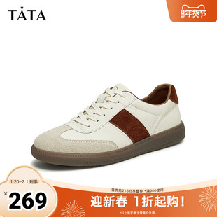 Tata他她休闲拼接板鞋男士阿甘鞋户外运动鞋2025秋季新款VJC01CM4