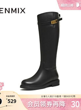 天美意冬新款商场同款百搭显瘦舒适长靴女骑士靴BL961DG5