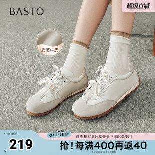 复古女休闲运动鞋 百思图2026春季 W7551AM6 时尚 德训鞋 新款 商场同款