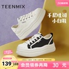 天美意千层吐司厚底增高小白鞋帆布鞋女运动板鞋休闲鞋春新款