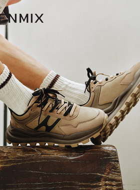 天美意男鞋休闲百搭男华夫鞋德训鞋冬3SE01DM4