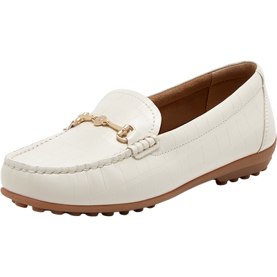 百思图春夏新款商场同款时尚石头纹金属扣乐福鞋女单鞋RCD25CA4