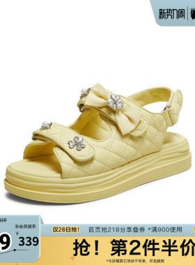 TATA/他她春商场同款简约百搭女休闲凉鞋新款GOX17BL5奥莱