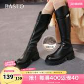 骑士靴时尚 商场同款 潮流街头女长靴BV235DG5 新款 百思图2025冬季