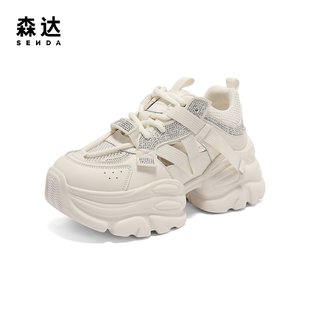 森达老爹鞋女款夏新商场同款舒适透气厚底休闲鞋XMR01BH5