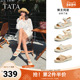 新款 TATA他她休闲运动凉鞋 7AP05BL5 坡跟凉鞋 2025秋季 女鞋 羊皮法式