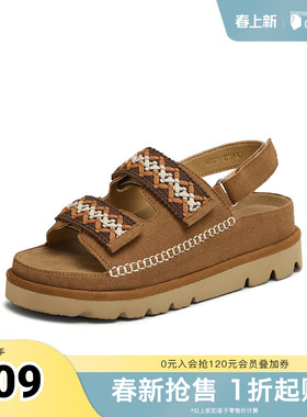 TATA/他她春勃肯鞋女鞋外穿时尚拖鞋后空凉鞋新款YPT01BL5奥莱