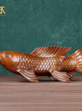 紫铜手工品铜器摆件年年有鱼