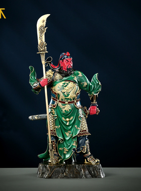 红脸关公立刀造型手工工艺