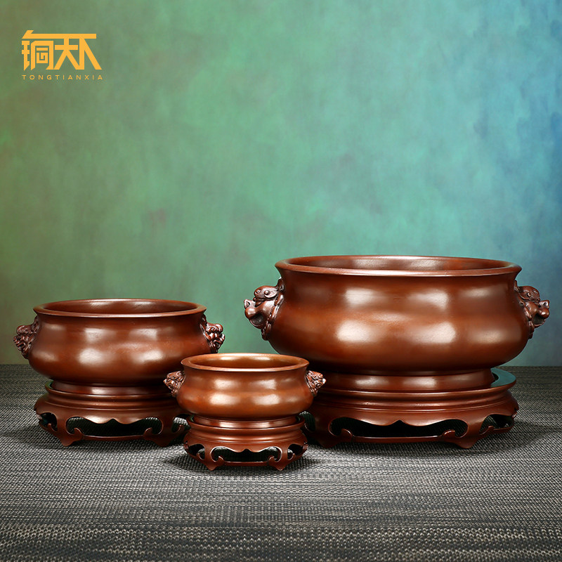 紫铜大号狮耳炉香炉供奉家用室内香薰炉线香炉中式香熏炉上香家用,家居饰品,香薰炉,淘宝优惠券,粉丝福利购,淘宝优惠卷