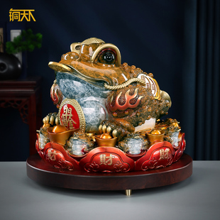 八方来财金蟾黄铜摆件三足金蟾客厅办公室收银台装饰乔迁开业礼品
