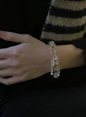 天然白水晶手链女轻奢高级转运福禄葫芦净体水晶手串闺蜜女友礼物