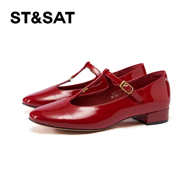 星期六玛丽珍鞋2025春季新款休闲鞋复古浅口鞋厚底女鞋SSD1111277