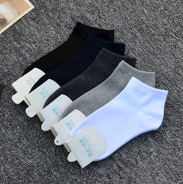 袜子男春加厚百搭款可以纯色棉质短筒袜子男款运动风潮流风低帮黑