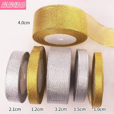 gift ribbon bow gift box silver gold ribbon cloth glitter