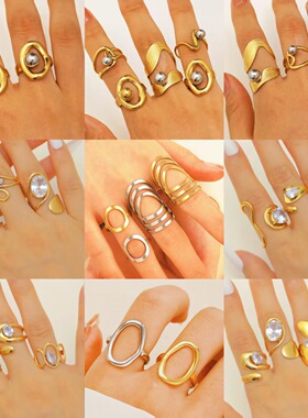 New Open Diamond Ring exaggerated Rings Alloy New Jewelry