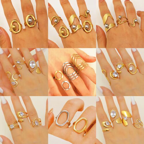 New Open Diamond Ring exaggerated Rings Alloy New Jewelry