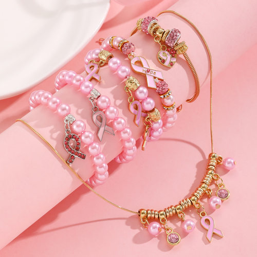 New jewelry red ribbon Beautiful pink bracelet necklace饰品