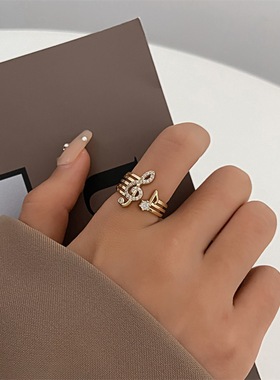 Fashion Inlaid zircon musical symbols Ring grace Jewelry戒指