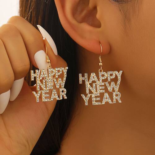 2026 2027 numbers Digital Happy New Year Atmosphere Earrings