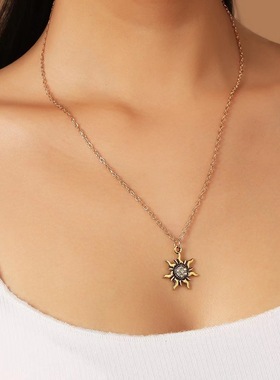 Cross border Women's Necklace Short neck sweater chain女颈链
