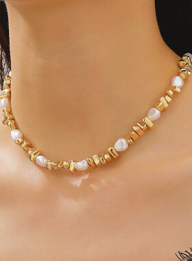 New imitation pearl collarbone chain women's necklace 女项链