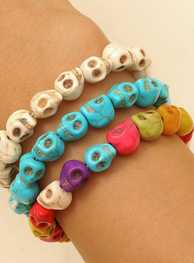 New Bracelet Men's Skull Head Handmade Women's Halloween手串