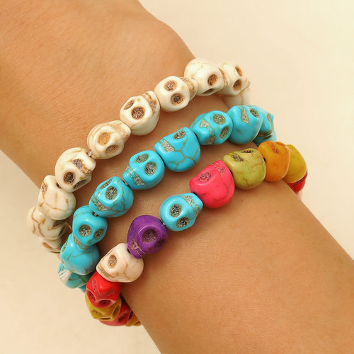 New Bracelet Men's Skull Head Handmade Women's Halloween手串