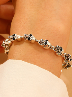 overbearing bracelet skull punk style men retro hand jewelry