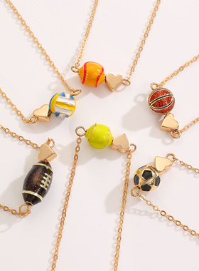 female Love Basketball Necklace Sports Volleyball necklace