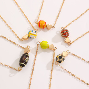 female Love Basketball Necklace Sports Volleyball necklace