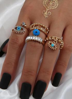 欧美戒指朋克眼睛关节戒指