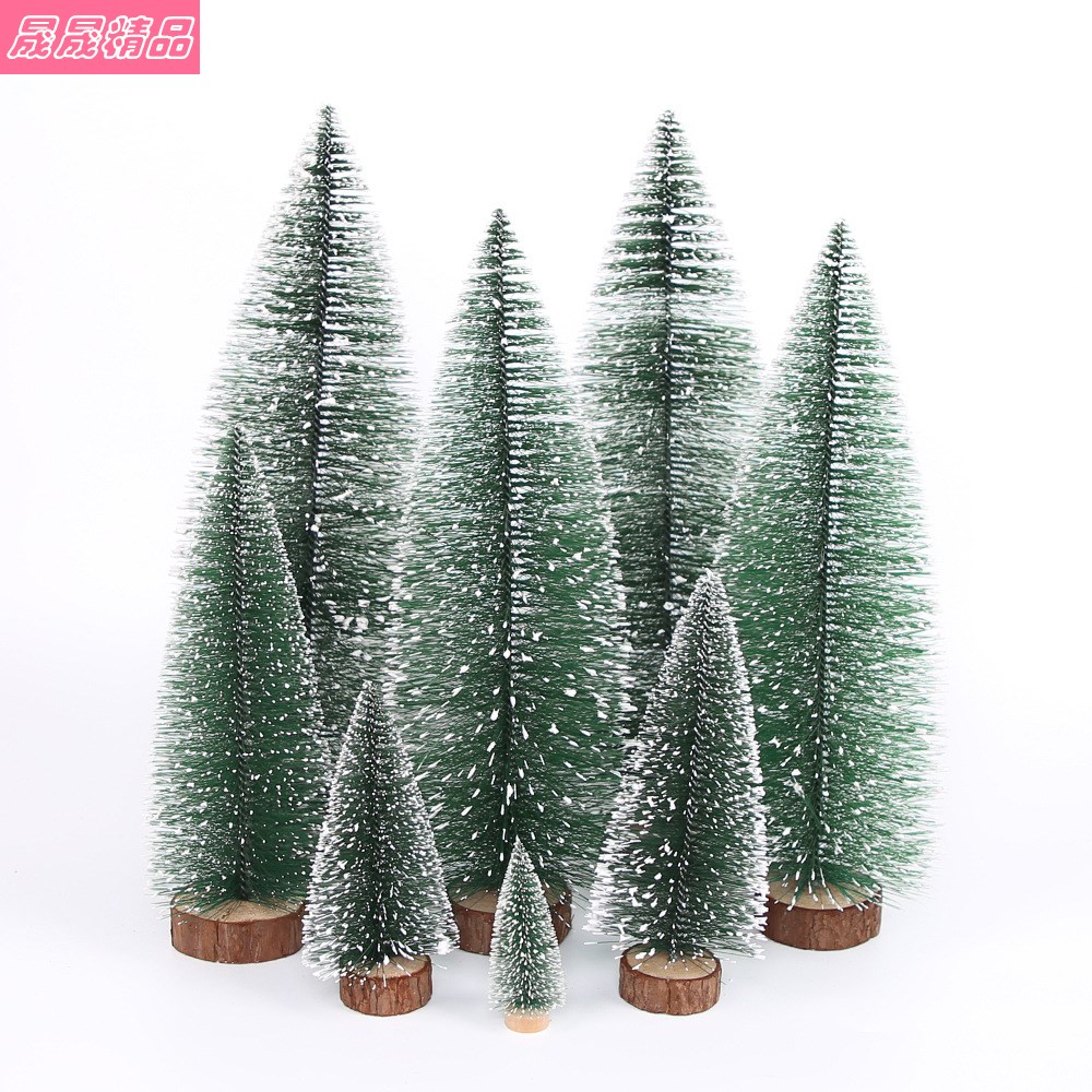 Small Christmas Tree Desktop Decoration Xmas White Cedar圣诞
