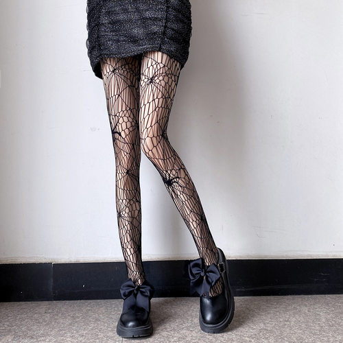 Female Fishing Net Socks Black bottom Silk stockings 打底袜