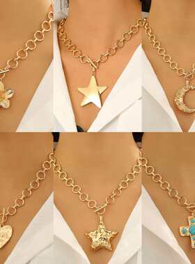 New accessory stars pendant necklace Thick collarbone chain