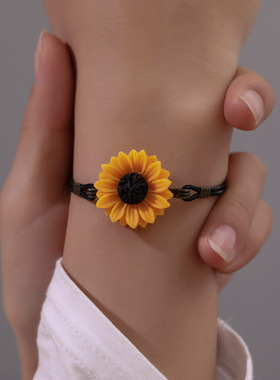 Korean style flower Cute Sunflower Student bracelet Women