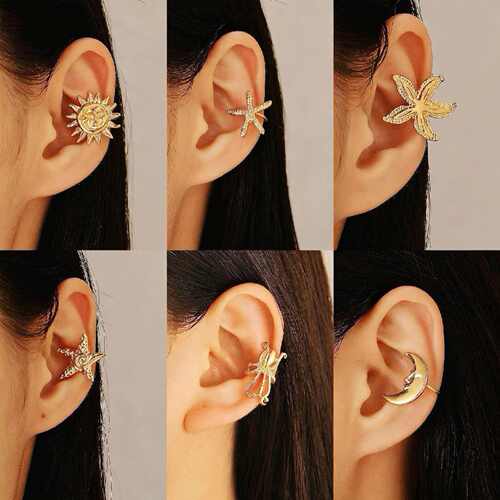 New vacation fashion earrings starfish flowers ear clip girl