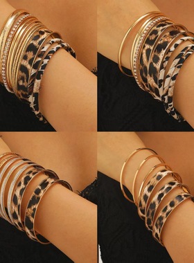 豹纹手镯Leopard print bracelet women Exaggerated accessories