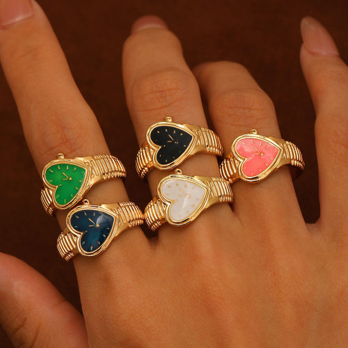表戒指 New Vintage Love Small Gold Watch Ring Fashion Couple