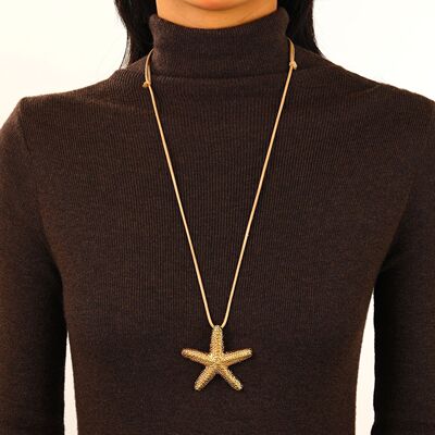 Long sweater chain design men women marine animal necklace
