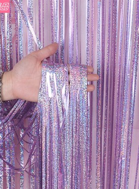 birthday party background wall rain silk curtain decoration