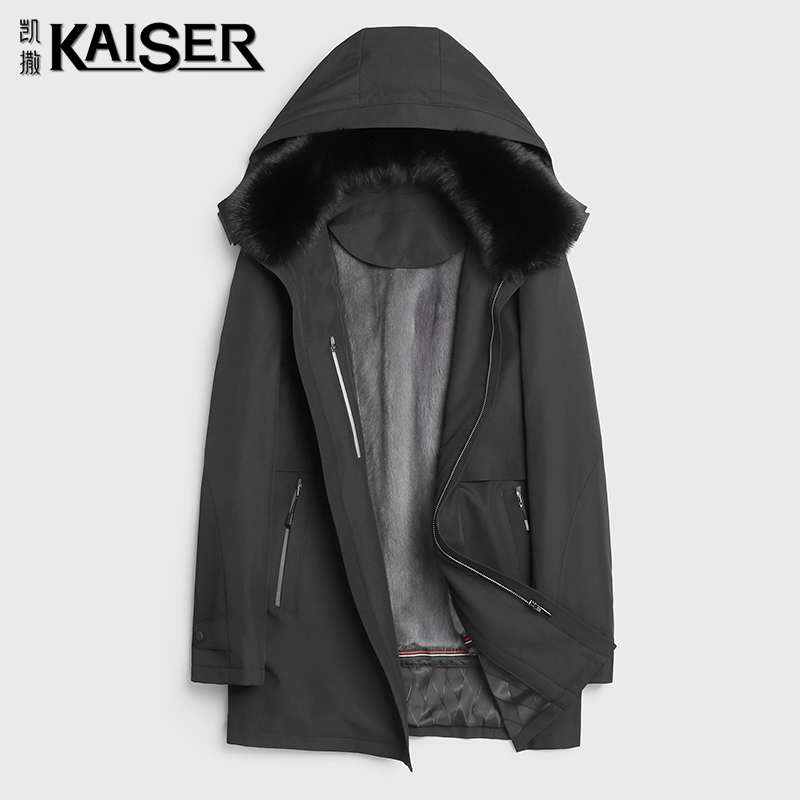 Kaiser/凯撒连帽皮毛一体派克服